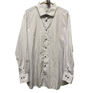 Atelier Munro Men's White Long Sleeve Button-Up Shirt Fancy XL? No Size Tag READ